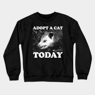 Adopt A Cat Today Shirt, Weird T Shirt, Meme T Shirt, Trash Panda T Shirt, Unisex Crewneck Sweatshirt